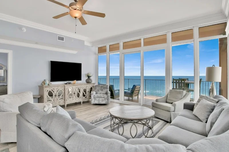 A remodeled coastal condo interior in Baldwin County