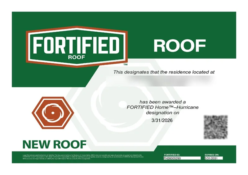 FORTIFIED Home designation for storm-resistant Gulf Coast roofing by 24/7 All Services
