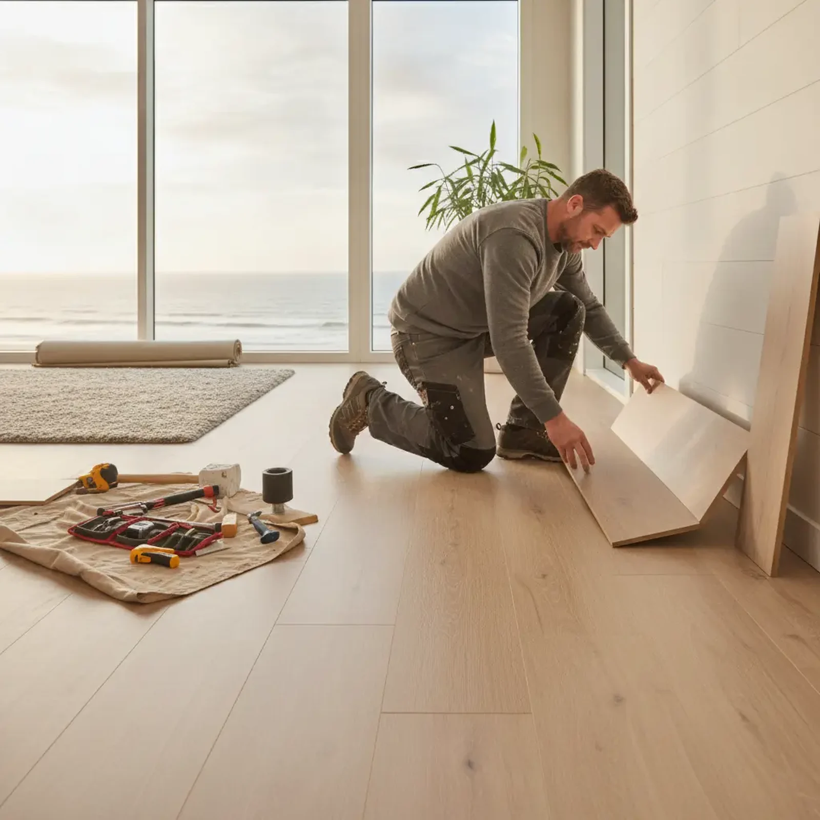 New flooring installation in a Gulf Shores, Alabama home by 24/7 All Services